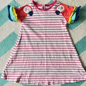 Adorable Mini Boden tropical bird sleeved dress
